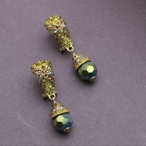 Heidi Daus "Triple Play" Crystal Drop Pierced Earrings